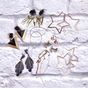 GOLD Statement Earrings BUNDLE // LOT